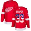 Dětské NHL Detroit Red Wings dresy 33 Kris Draper Authentic Červené Adidas USA Flag Fashion