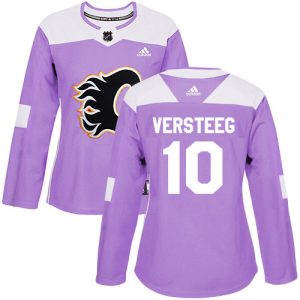 Dámské NHL Calgary Flames dresy Kris Versteeg 10 Authentic Nachový Adidas Fights Cancer Practice