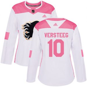 Dámské NHL Calgary Flames dresy Kris Versteeg 10 Authentic Bílý Růžový Adidas Fashion