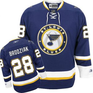 Pánské NHL St. Louis Blues dresy 28 Kyle Brodziak Authentic Námořnická modrá Reebok Alternativní hokejové dresy