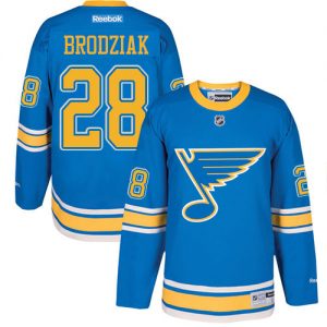 Dětské NHL St. Louis Blues dresy 28 Kyle Brodziak Authentic modrá Reebok 2017 Winter Classic