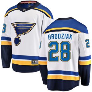 Pánské NHL St. Louis Blues dresy 28 Kyle Brodziak Breakaway Bílý Fanatics Branded Venkovní