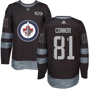 Pánské NHL Winnipeg Jets dresy 81 Kyle Connor Authentic Černá Adidas 1917 2017 100th Anniversary