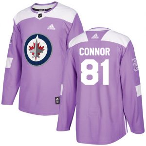 Pánské NHL Winnipeg Jets dresy 81 Kyle Connor Authentic Nachový Adidas Fights Cancer Practice