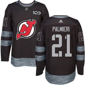 Pánské NHL New Jersey Devils dresy 21 Kyle Palmieri Authentic Černá Adidas 1917 2017 100th Anniversary