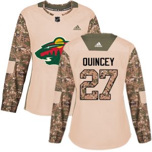 Dámské NHL Minnesota Wild dresy 27 Kyle Quincey Authentic Camo Adidas Veterans Day Practice