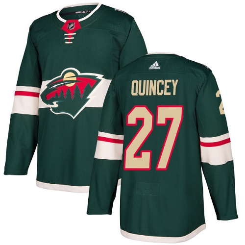Dětské NHL Minnesota Wild dresy 27 Kyle Quincey Authentic Zelená Adidas Domácí