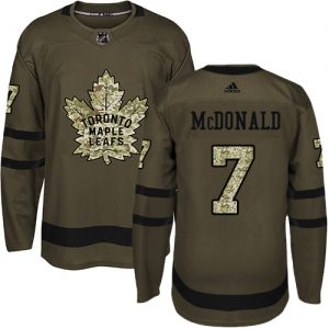 Pánské NHL Toronto Maple Leafs dresy 7 Lanny McDonald Authentic Zelená Adidas Salute to Service