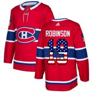 Pánské NHL Montreal Canadiens dresy 19 Larry Robinson Authentic Červené Adidas USA Flag Fashion