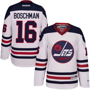 Pánské NHL Winnipeg Jets dresy 16 Laurie Boschman Authentic Bílý Reebok 2016 Heritage Classic