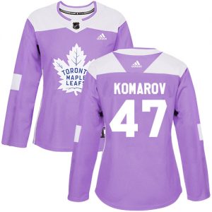 Dámské NHL Toronto Maple Leafs dresy 47 Leo Komarov Authentic Nachový Adidas Fights Cancer Practice