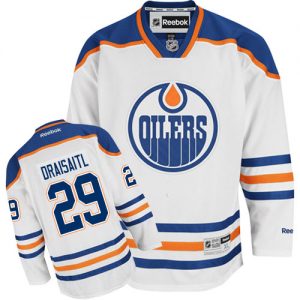 Pánské NHL Edmonton Oilers dresy 29 Leon Draisaitl Authentic Bílý Reebok Venkovní hokejové dresy