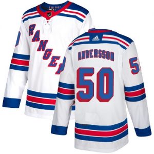 Pánské NHL New York Rangers dresy 50 Lias Andersson Authentic Bílý Adidas Venkovní