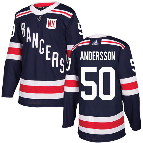Dětské NHL New York Rangers dresy 50 Lias Andersson Authentic Námořnická modrá Adidas 2018 Winter Classic