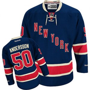 Dětské NHL New York Rangers dresy 50 Lias Andersson Authentic Námořnická modrá Reebok Alternativní hokejové dresy