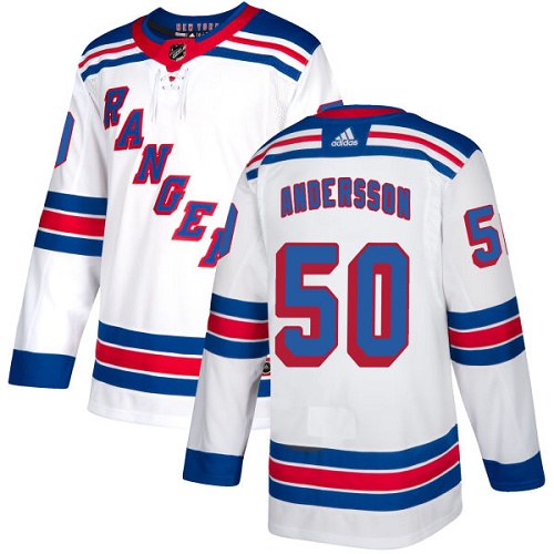 Dětské NHL New York Rangers dresy 50 Lias Andersson Authentic Bílý Adidas Venkovní