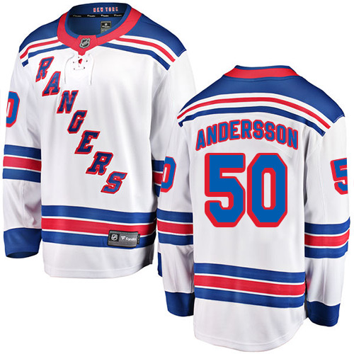 Dětské NHL New York Rangers dresy 50 Lias Andersson Breakaway Bílý Fanatics Branded Venkovní