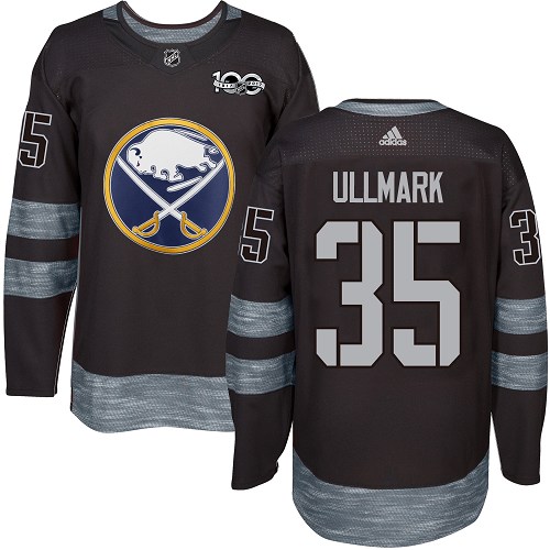 Pánské NHL Buffalo Sabres dresy Linus Ullmark 35 Authentic Černá Adidas 1917 2017 100th Anniversary