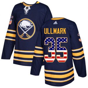 Pánské NHL Buffalo Sabres dresy Linus Ullmark 35 Authentic Námořnická modrá Adidas USA Flag Fashion