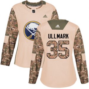 Dámské NHL Buffalo Sabres dresy Linus Ullmark 35 Authentic Camo Adidas Veterans Day Practice