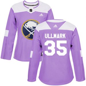 Dámské NHL Buffalo Sabres dresy Linus Ullmark 35 Authentic Nachový Adidas Fights Cancer Practice