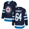 Pánské NHL Winnipeg Jets dresy 64 Logan Stanley Authentic Námořnická modrá Adidas Domácí