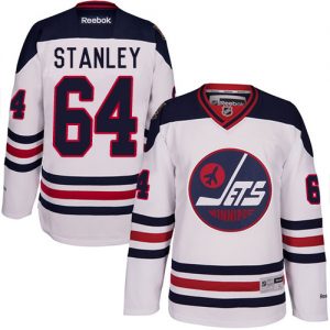 Pánské NHL Winnipeg Jets dresy 64 Logan Stanley Authentic Bílý Reebok 2016 Heritage Classic