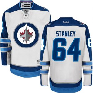 Pánské NHL Winnipeg Jets dresy 64 Logan Stanley Authentic Bílý Reebok Venkovní hokejové dresy