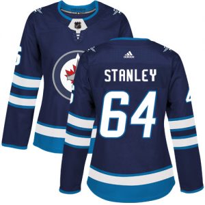 Dámské NHL Winnipeg Jets dresy 64 Logan Stanley Authentic Námořnická modrá Adidas Domácí