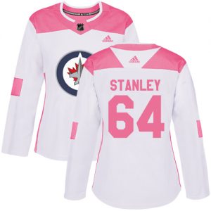 Dámské NHL Winnipeg Jets dresy 64 Logan Stanley Authentic Bílý Růžový Adidas Fashion