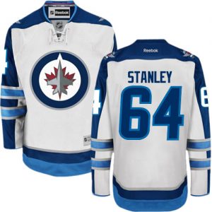 Dětské NHL Winnipeg Jets dresy 64 Logan Stanley Authentic Bílý Reebok Venkovní hokejové dresy