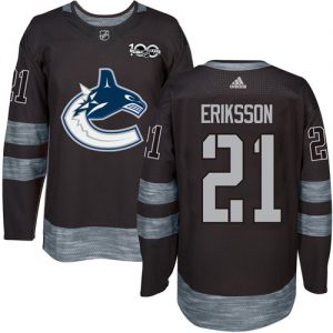 Pánské NHL Vancouver Canucks dresy 21 Loui Eriksson Authentic Černá Adidas 1917 2017 100th Anniversary
