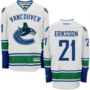 Pánské NHL Vancouver Canucks dresy 21 Loui Eriksson Authentic Bílý Reebok Venkovní hokejové dresy