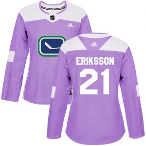 Dámské NHL Vancouver Canucks dresy 21 Loui Eriksson Authentic Nachový Adidas Fights Cancer Practice