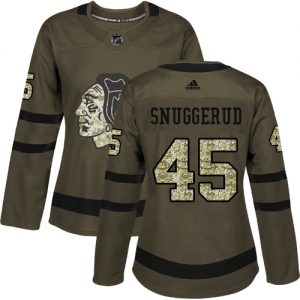 Dámské NHL Chicago Blackhawks dresy 45 Luc Snuggerud Authentic Zelená Adidas Salute to Service