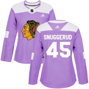 Dámské NHL Chicago Blackhawks dresy 45 Luc Snuggerud Authentic Nachový Adidas Fights Cancer Practice