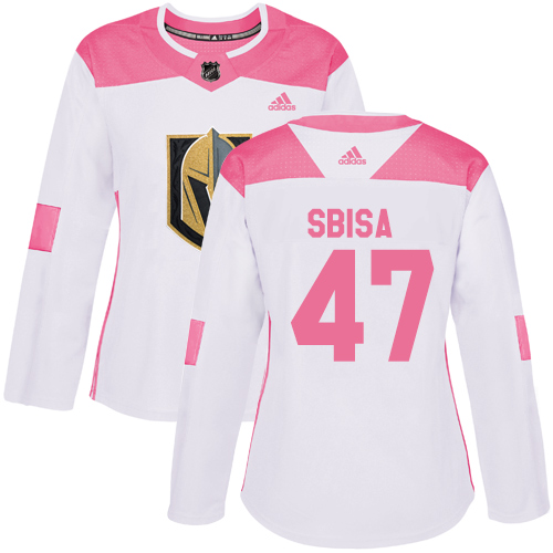 Dámské NHL Vegas Golden Knights dresy 47 Luca Sbisa Authentic Bílý Růžový Adidas Fashion