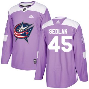 Dětské NHL Columbus Blue Jackets dresy 45 Lukas Sedlak Authentic Nachový Adidas Fights Cancer Practice