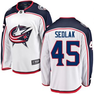 Pánské NHL Columbus Blue Jackets dresy 45 Lukas Sedlak Breakaway Bílý Fanatics Branded Venkovní