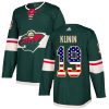 Pánské NHL Minnesota Wild dresy 19 Luke Kunin Authentic Zelená Adidas USA Flag Fashion