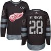 Pánské NHL Detroit Red Wings dresy 28 Luke Witkowski Authentic Černá Adidas 1917 2017 100th Anniversary