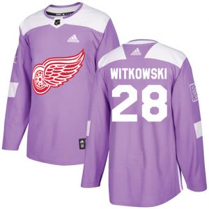 Pánské NHL Detroit Red Wings dresy 28 Luke Witkowski Authentic Nachový Adidas Fights Cancer Practice
