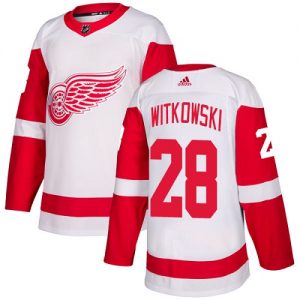 Pánské NHL Detroit Red Wings dresy 28 Luke Witkowski Authentic Bílý Adidas Venkovní