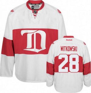 Pánské NHL Detroit Red Wings dresy 28 Luke Witkowski Authentic Bílý Reebok Alternativní Winter Classic