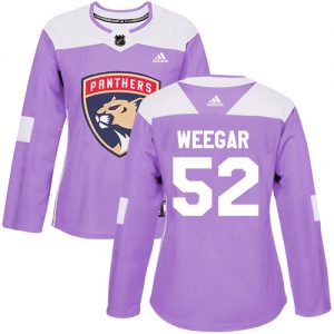 Dámské NHL Florida Panthers dresy 52 MacKenzie Weegar Authentic Nachový Adidas Fights Cancer Practice