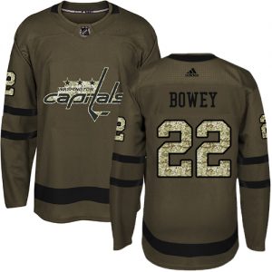 Pánské NHL Washington Capitals dresy 22 Madison Bowey Authentic Zelená Adidas Salute to Service