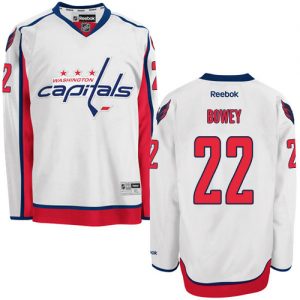 Pánské NHL Washington Capitals dresy 22 Madison Bowey Authentic Bílý Reebok Venkovní hokejové dresy