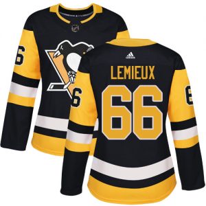 Dámské NHL Pittsburgh Penguins dresy 66 Mario Lemieux Authentic Černá Adidas Domácí