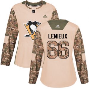 Dámské NHL Pittsburgh Penguins dresy 66 Mario Lemieux Authentic Camo Adidas Veterans Day Practice
