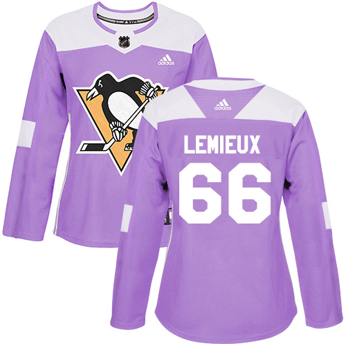Dámské NHL Pittsburgh Penguins dresy 66 Mario Lemieux Authentic Nachový Adidas Fights Cancer Practice